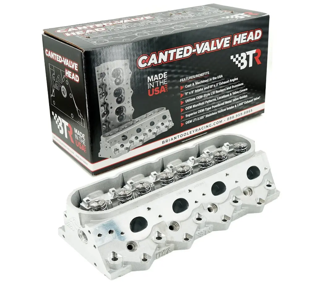 Brian Tooley Racing BTR-CVH3C-6A CNC Ported Canted Valve LS3 Cylinder Head for GM Gen IV LS Rectangle Port