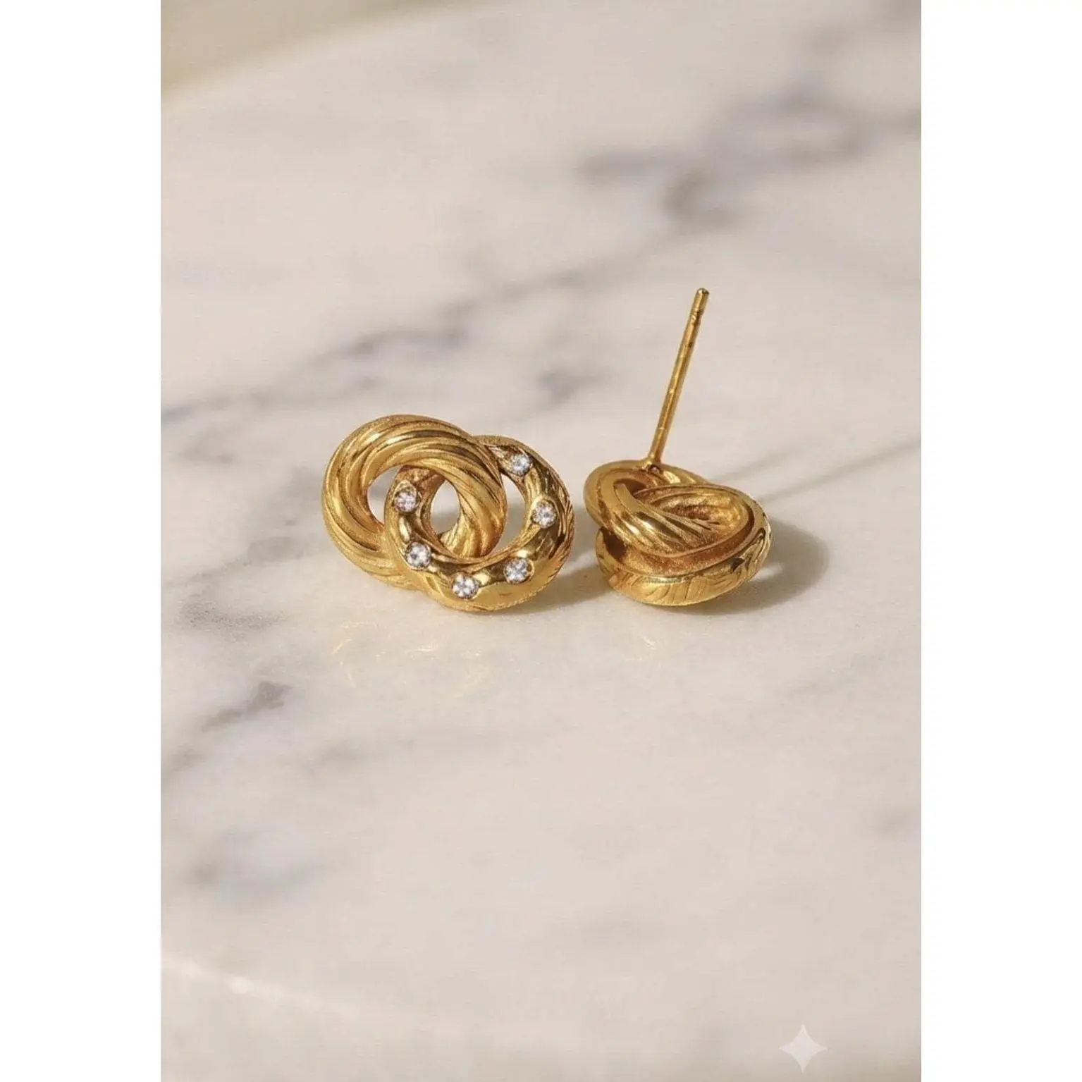 Ayla Earrings - Gold Knot Studs