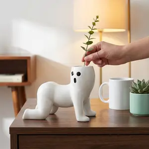 Halloween Ghost Vase with Big Butt, Decorative Vase, Home Decor Item, Desktop Ornament, Halloween Decoration, Unique and Fun Design, Perfect for Festive Season