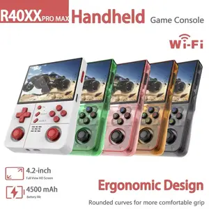 this for gaming fans! R40XXPro Max Handheld, Dual Joystick + Online Function, 4.2 Inch IPS OCA Full Lamination HD MIPI Screen, Dual Joystick Control, WiFi Online Multiplayer, Remote Upgrade, Retro Arcade Style, Ideal for Gamers~
