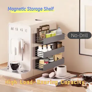 Magnetic Refrigerator Shelf - No-Drill Kitchen Spice Rack, Side-Mount Hanging Organizer, Multifunctional Home Storage Gadget with Strong Magnetic Hold & Nail-Free Installation for Stove Top, Home Decor