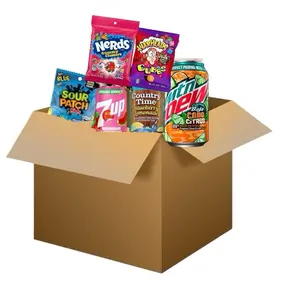 MultipackAmerican Drink and Candy Only Snack Box- Will include 3 Bags of Candy and 3 Cans of Soda.