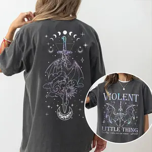 Fourth Wing Shirt, Violet Sorrengail Shirts, Violent Little Thing T Shirt, Xaden Riorson Tee, Dragon Rider, Bookish Gift