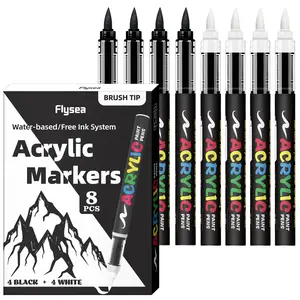 8pcs & Acrylic Paint Markers, Acrylic Painting Pen, Automatic Ink Control, Art Supplies for Rocks, Canvas, Fabric, Wood, DIY Projects