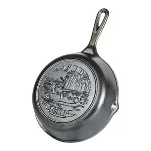 8 in. Wildlife Series-Mallard Cast Iron Skillet, Black