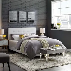 Modway Amira Full Upholstered Fabric Bed in White