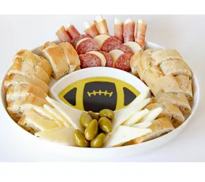 Olive Oil and Balsamic Vinegar Dipping Platter - Football Art