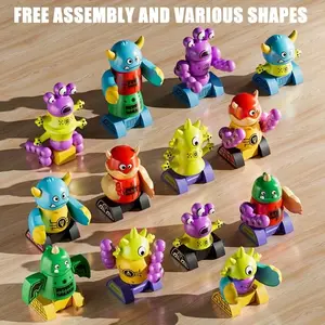 5-piece Magnetic Monster Robot Building Block Set (with Storage Box), Magnetic Stackable Transformer Toy, Durable ABS Material, Various Colored Monsters for Customizable Assembly, Suitable for Children 3+ Years Old, Perfect Gift for Birthdays and Holidays