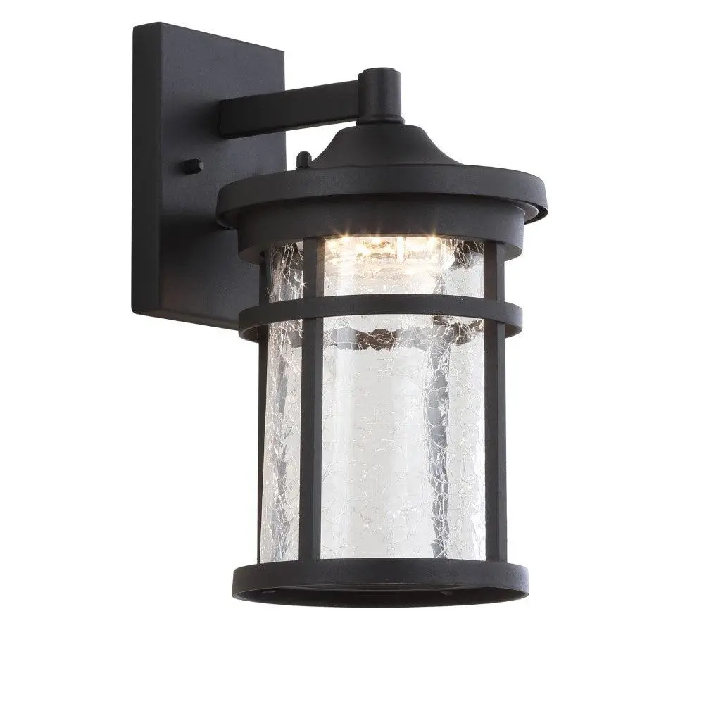 JONATHAN Y Campo Farmhouse Outdoor Wall Lantern Crackled Glass/Metal Integrated LED Wall Sconce; for Living Room,Bedroom, Kitchen, Office
