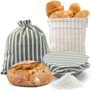 Beautiful Linen Bread Bag Set and Proofing Cover For Homemade Sourdough Bread - Keeps Your Loaf Fresh for Days -  and Easy to Clean Storage Bag, The  Baking Accessories