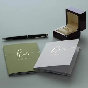 His and Hers Vow Books, Black & White Gold Foil Wedding Vow Books, Bride and Groom Vow Keepsake