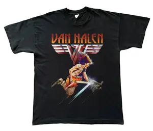 [SALE UP TO 30%] Eddie Van Halen Flying Tribute Black Unisex T-shirt Size S-5XL, Unisex Shirt Made Using 100% US Cotton, Design & Printed In The USA