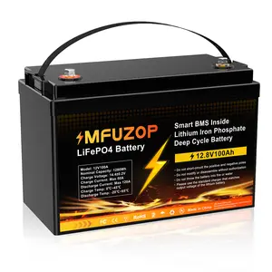 12V 100Ah LiFePO4 Deep Cycle Battery: 1280Wh Energy Storage, Built-in Smart BMS for Full Safety Protection, 100A Max Discharge Current. Dependable Power for RVs, Boats, Off-Grid Solar Setups, Trolling Motors & Emergency Backup Power.