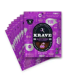 KRAVE All Natural Pork Jerky, Black Cherry BBQ - Protein Packed Snacks Roasted for Maximum Flavor - Premium Tender Meat Cuts - Gluten Free - 2.7 Ounce (Pack of 8)