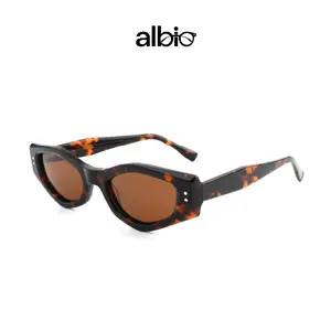 Alloio sunglasses, retro Y2K hot girl style, narrow-frame cat-eye shades, unisex, with UV400 protection, suitable for any outfit occasion.