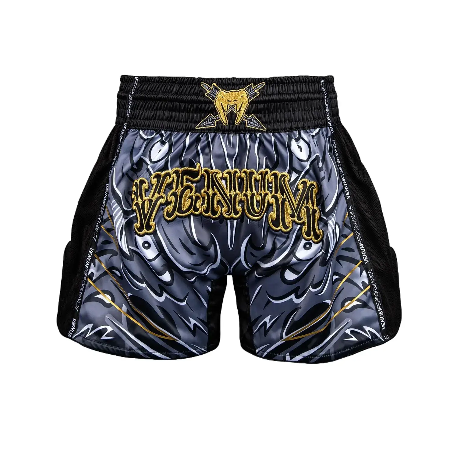 Venum Wolf Atak Lightweight Boxing Shorts for Muay Thai with a Wide Waistband for a Secure Fit and Full Range of Motion, Side Slits, Active Men's Sports Shorts, Athletic Performance
