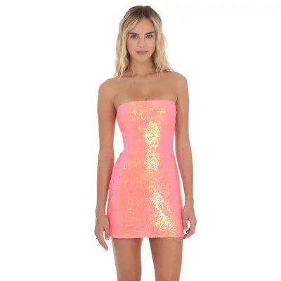 white christmas dresses Amarra 87422 Size 0, 8 Neon Orange Cocktail Dress Short Sequin Homecom –  Glass Slipper Formals main image 0