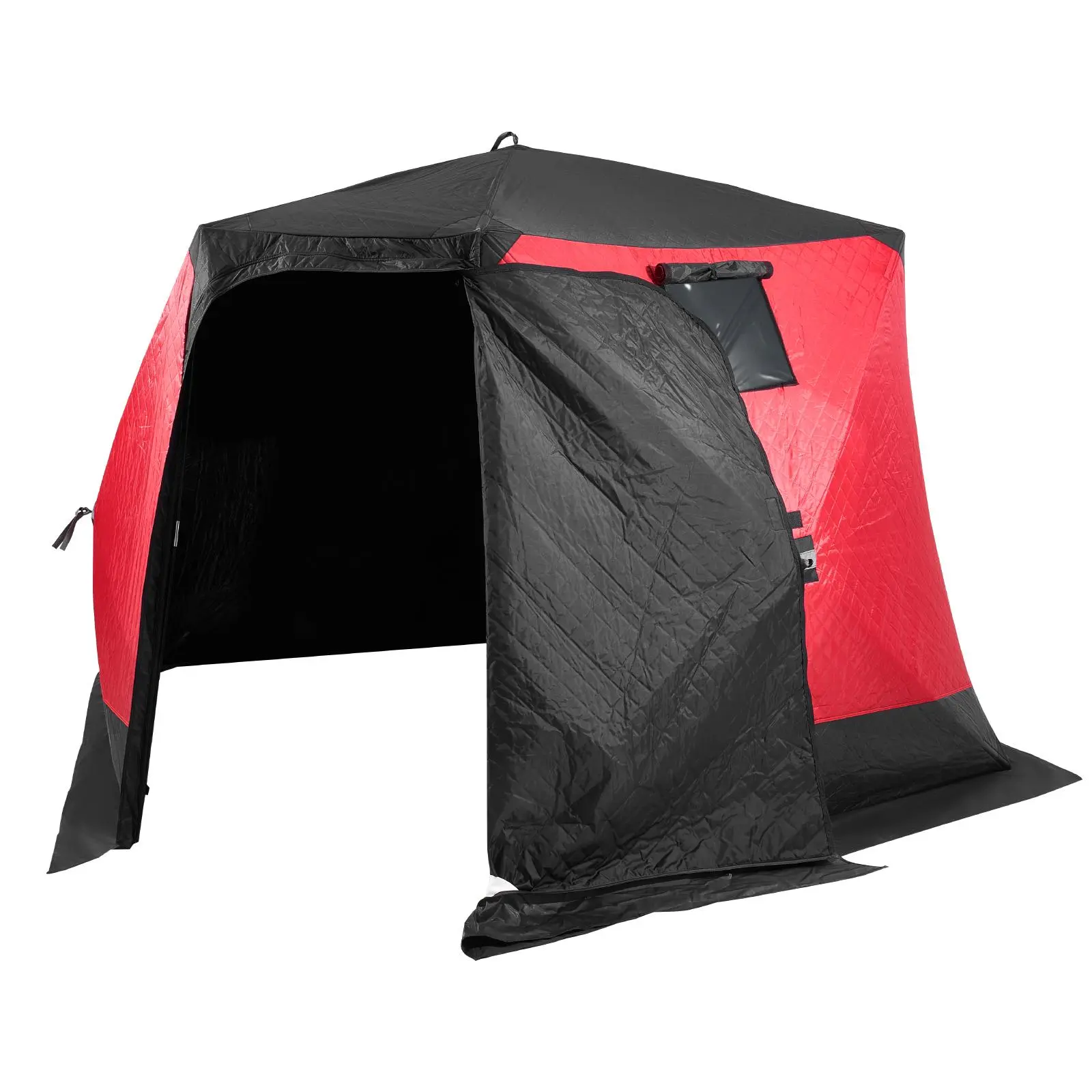 【SummerFinds】VEVOR Portable Ice Shelter,  , 4-6 Person Insulated Pop-Up Ice Fishing Tent, 50 Square Feet Fishable Area, Thermal Ice Shanty for Winter Fishing, Ice Cube with Anchors, Ropes, Carrying Bag, 130"x130"