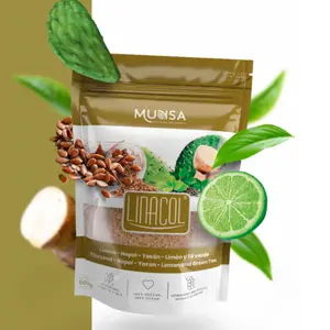 Detox Fiber - Flaxseed, Nopal, Yacon, Lime and Green Tea, Contains Antioxidants, Designed to Control Blood Sugar and Cholesterol Levels - Fitness, Edible, Healthcare, Natural