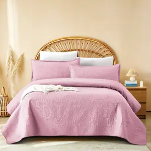 3pcs Refreshing Summer Quilt Set - Lightweight Breathable Microfiber Bedspread - Modern Coin Pattern Coverlet All Season - Holiday Gifts For Family Friends (1 Quilt, 2 Pillow Shams)