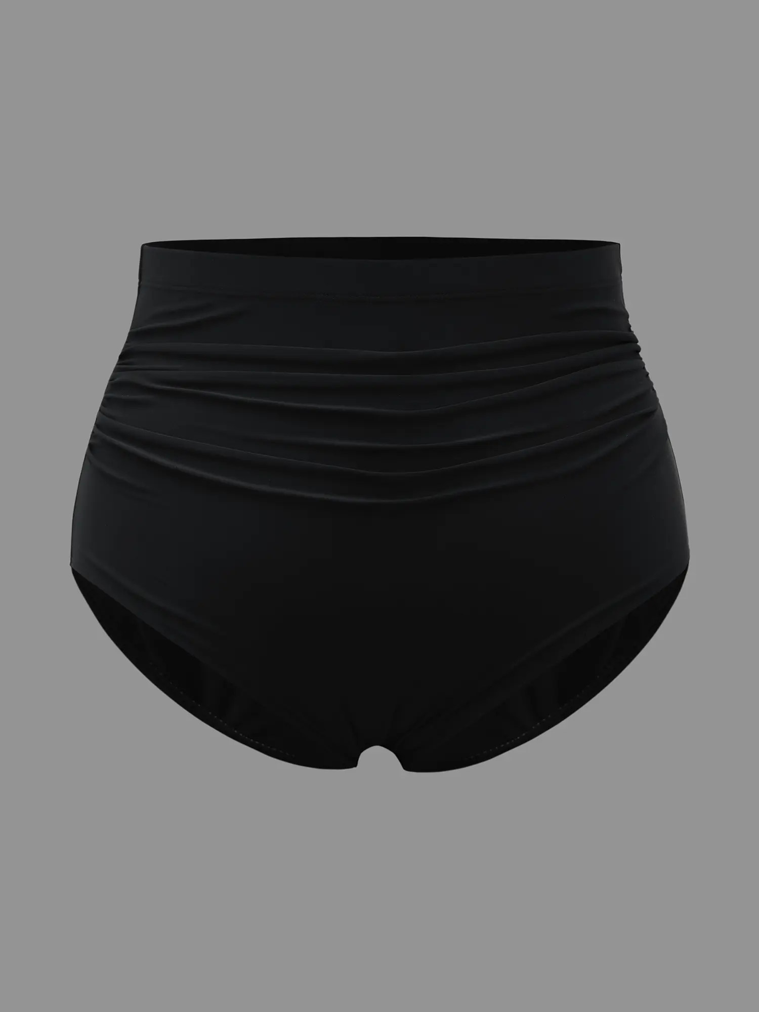 Plus Size High-Rise Ruched Waist Nylon Blend Skinny Fit Swim Bottoms - Gathered Look, Mom-Friendly, 2026 Summer Pick, Sizes M-6X, Sporty Rashguards for Sports Use, Swimwear, Female, High Rise Swim Bottoms, Elastane, Cold Wash