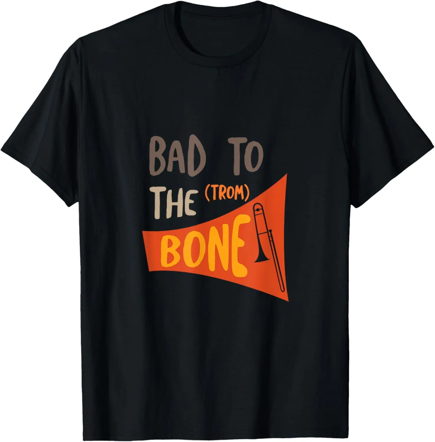 Women's Trombone Player Graphic T-Shirt - 100% Cotton Short-Sleeve Round Neck Top, Funny Pun Distressed Print, Everyday Streetwear for Lady Musicians