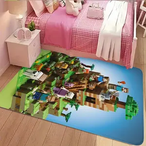 Minecraft World Print Door Mat Rug Lightweight Welcome Pad, Home and Outdoor Decor, Perfect for Entrance Bedroom Balcony