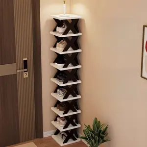 Multi-Layer Shoe Rack, Space-Saving Plastic Organizer, Transparent Grids, Easy Assembly, Home Storage Solution, Apartment Corner Decor