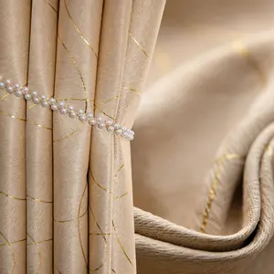 1pc Silver Color Home Decoration Curtain Finished Dark Texture High Precision Woven Jacquard Living Room Nordic Simple Full Shade Bedroom Sunshade Cloth