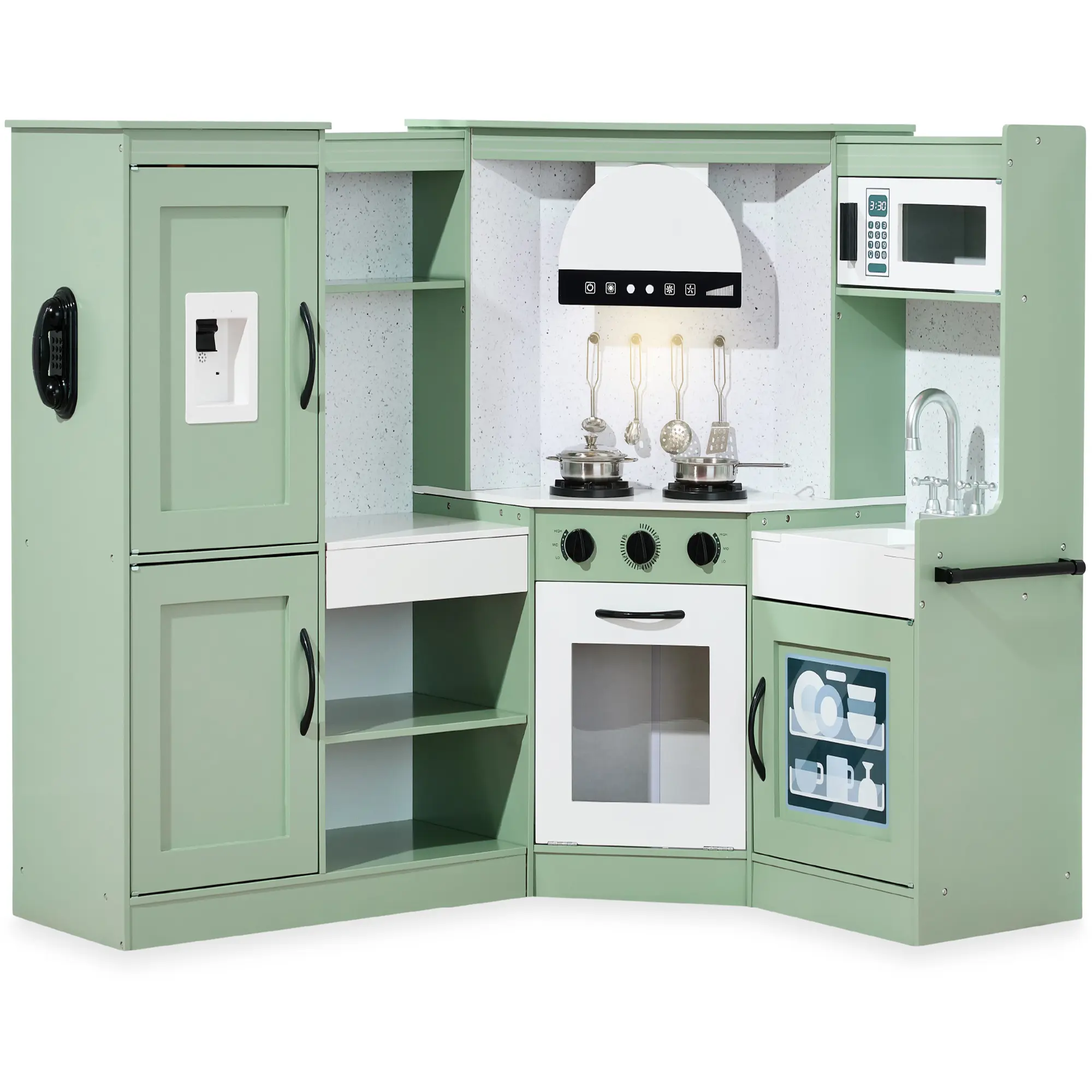 Best Choice Products Pretend Play Corner Kitchen, Interactive Wooden Kids Set w/ Lights & Sounds Best Choice Products Pretend Play Corner Kitchen, Interactive Wooden Kids Set w/ Lights & Sounds