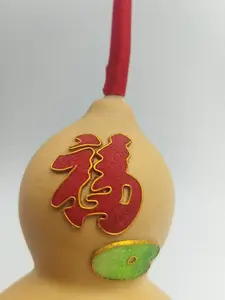 Natural Gourd, Colorful Sand Koi Fish, Attracting Wealth and Fortune, Ensuring Peace and Safety, Handcrafted,  Cloisonné Craftsmanship, Decorative, with Base. Feng Shui Ornament.