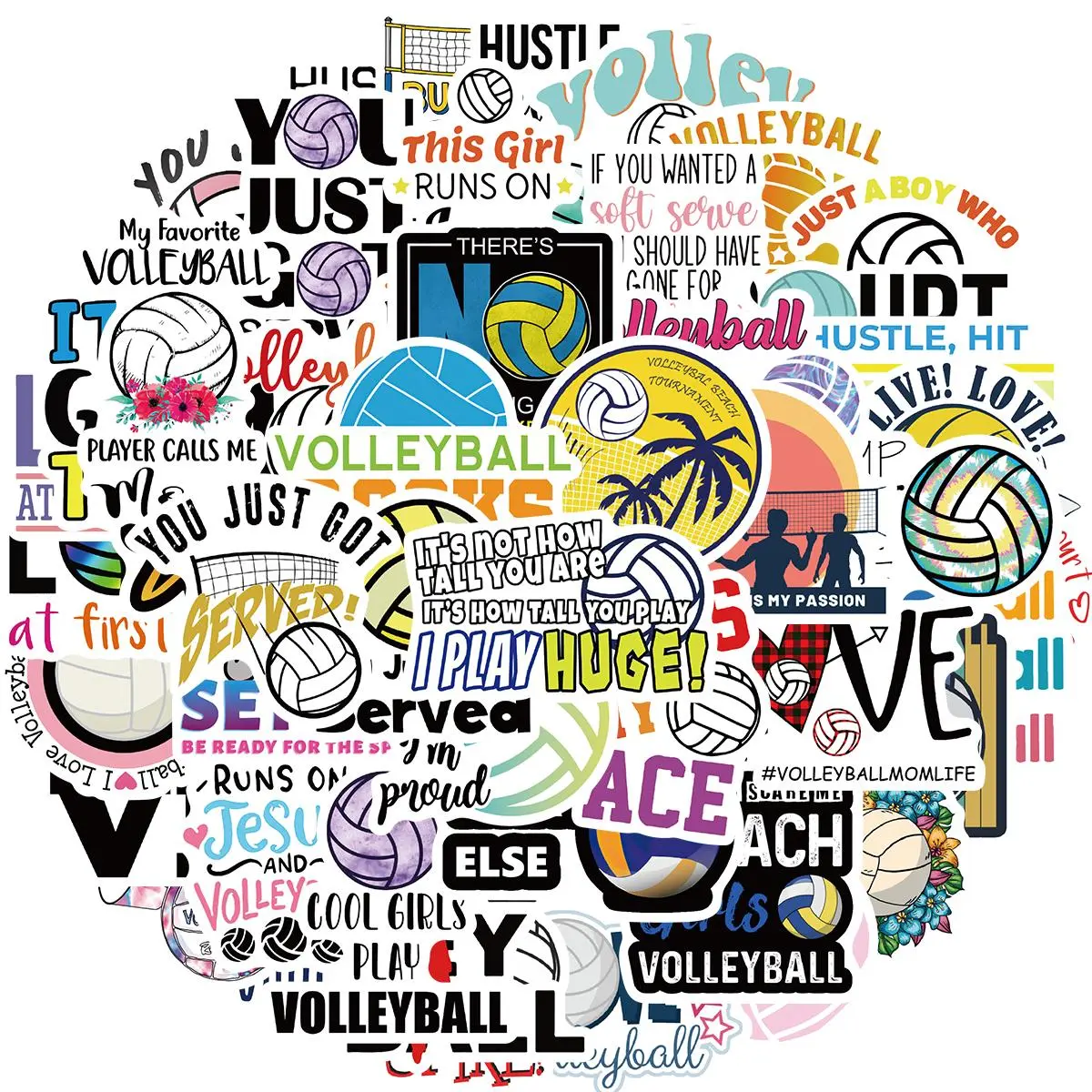 Volleyball Themed Sticker, Motivational Volleyball Water Bottle Sticker, Vinyl Waterproof Sticker for Water Bottle, Laptop, Phone Case