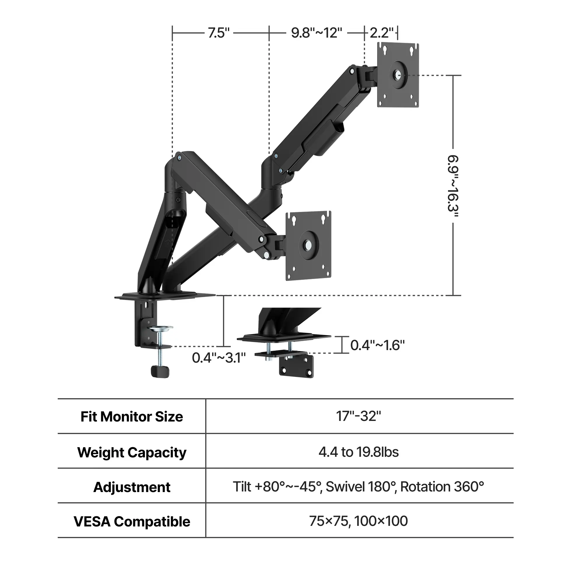 Dual Desk Mount