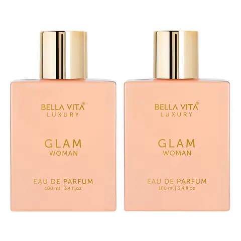 BellaVita Luxury's GLAM Woman x 2 | Eau De Parfum | Jasmine, White Honey, Rose, Virginia, Cedar | Floral - Premium & Long Lasting - 100 ML