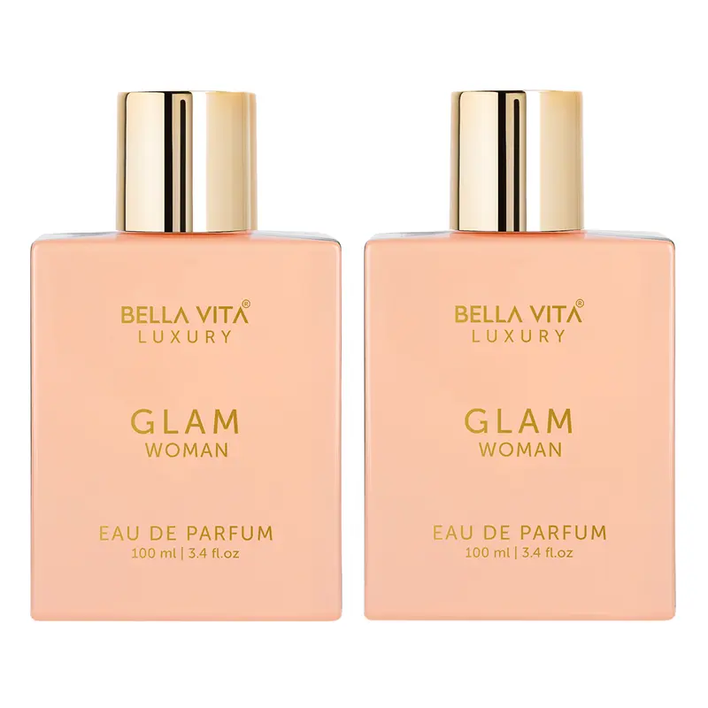 BellaVita Luxury's GLAM Woman x 2 | Eau De Parfum | Jasmine, White Honey, Rose, Virginia, Cedar | Floral - Premium & Long Lasting - 100 ML