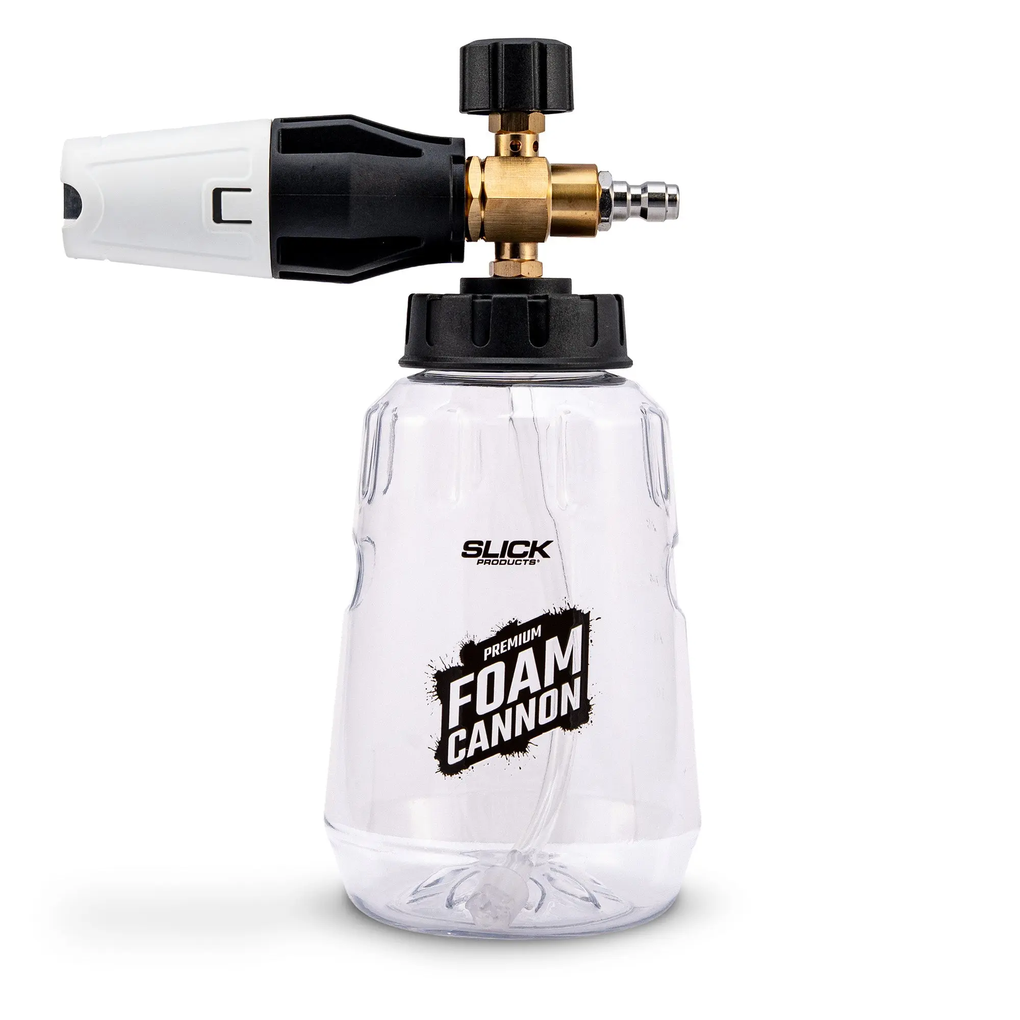 Slick Products Premium Foam Cannon – 1L Snow Foam Lance with Adjustable Brass Nozzle, Thick Clinging Foam, High-Foaming Car Wash for Cars, Trucks, Motorcycles, ATVs, UTVs