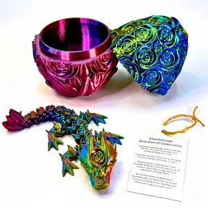 6IN Baby Rose Dragon and 4IN Egg Fidget Toy, Decor Gift Magical