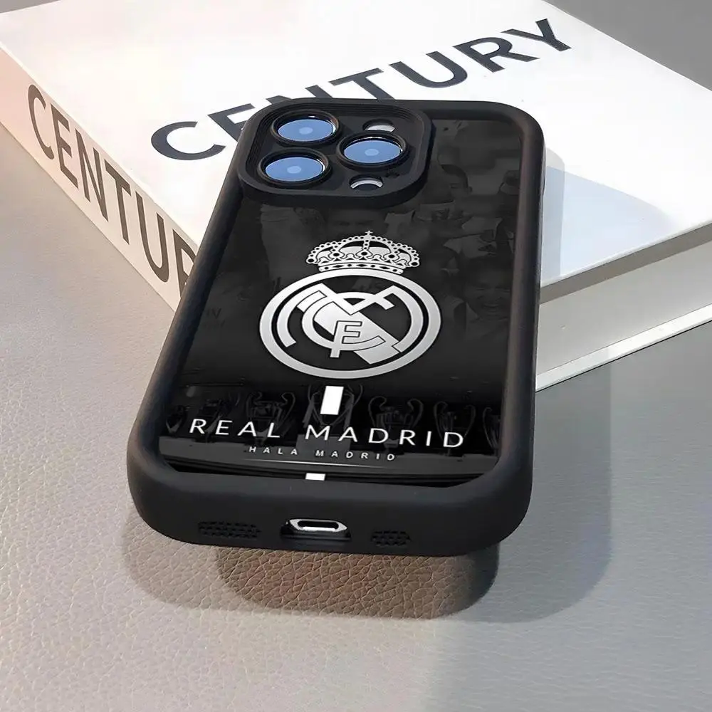 Football Fan Gift Phone Case, Real Madrid Club Crest Aesthetic Shockproof Cover For iPhone 17 16 15 14 13 12 11 Pro Max Air