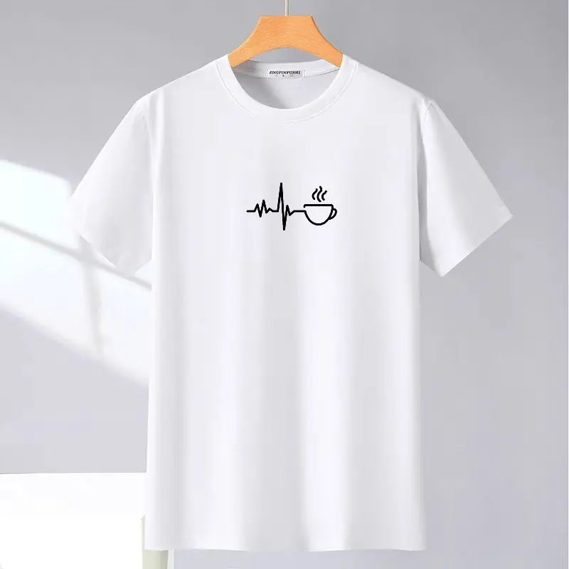 Men's Plain Short-Sleeve T-Shirt - USA-Made 180g Ultra-Combed Cotton, Lightweight Breathable Top for Tropical Weather, Fabric