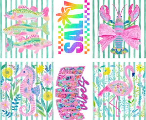 Summer 4 Premade Gang Sheet 30*24 with  Full-Size DTF Prints Instant Peel Film for Easy Application Ideal for Apparel Diy Material Diy Craft Decor