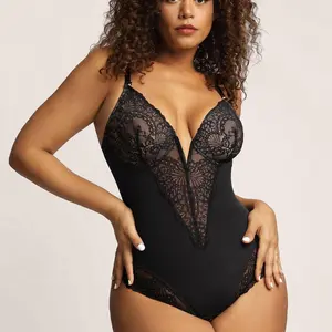 【2025 New Design】Women Lace Bodysuit Sexy Square Neck Sleeveless Cami Spaghetti Strap Thong Bodysuit Backless Body Suits Tops Leotard