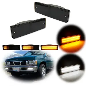 2pcs Smoke Switchback LED Signal lamps Light for 1988-1997 Nissan D21 Hardbody 1988-1995 Pathfinder,Replace OEM NI2521108 / NI2520108