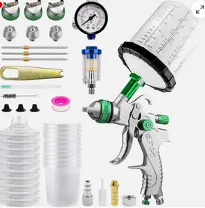 2008 Air-powered spray gun for automotive sheet metal painting - non-washable pot-type topcoat spray gun