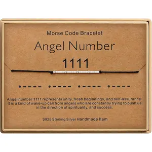 Angel Number Bracelets for Women Number Morse Code Bracelets Numerology Jewelry Inspirational Gifts for Women