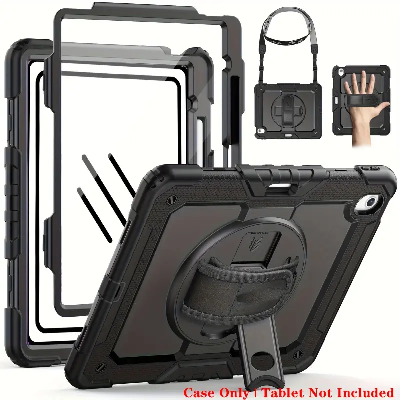 For iPad Air 13 (M3)/Air 11 (M2) 2025 Full-body anti-drop case, rotating handle bracket, durable design, enhanced protection, accessories, Modern tablet case Applicable to iPad air 13-in A3266, Tablet Cover, Tablet protective cover
