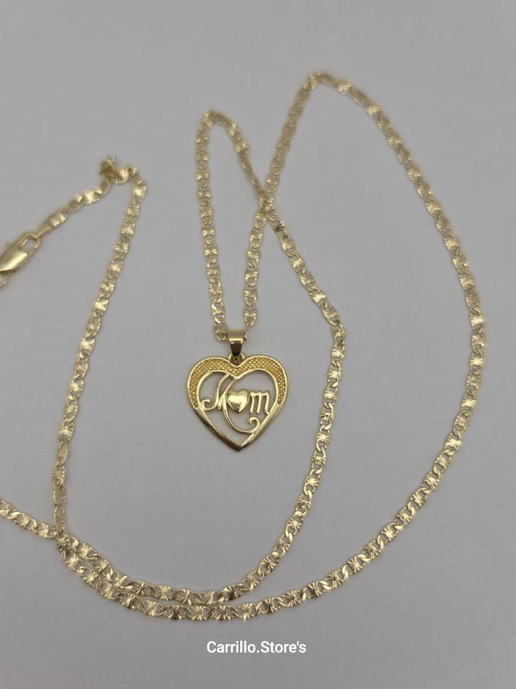 MOM beautiful heart chain regular style 24"inches gold-plated the perfect gift for all occasions