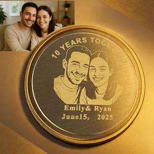 Personalized Photo Challenge Commemorative Coin Decision Coin Custom Couple Keepsake Gift for Him Unique Wedding Anniversary Valentine's Day Father's Day Gift for Husband, Boyfriend or Loved Ones