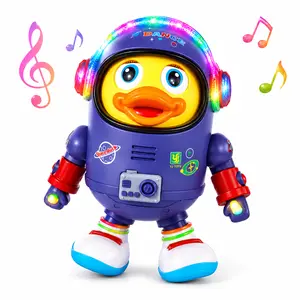 Dancing Astronaut Duck Toy for Kids, Musical Walking Duck with LED Lights & Sounds, Interactive Moving Toddler Toy Gift for Boys Girls