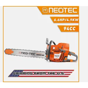 NEOTEC 94cc 6.6hp Gasoline Chainsaw with 28 Inch Bar – Rugged Magnesium Alloy Design for Powerful Cutting,Compatible with Husqvarna 394 395 Models