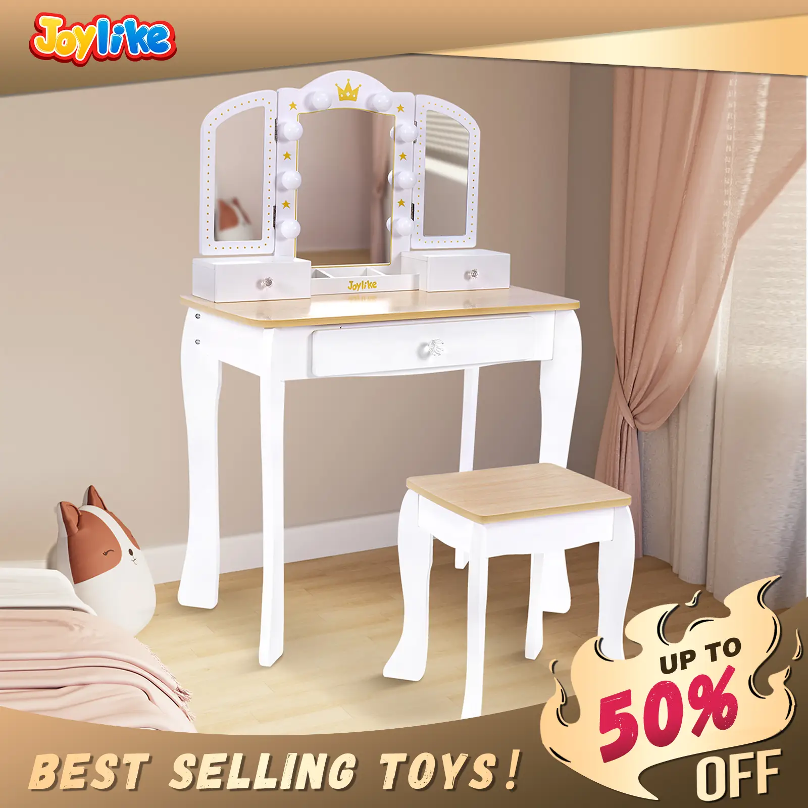 Joylike Wooden Furniture Toy-- Dressing Table for Kids
